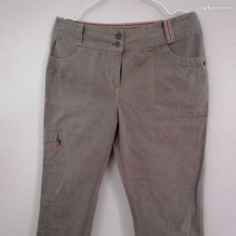 Terre De Marins Ensemble pantalon marron + chemisier framboise + bonnet Terre de Rose