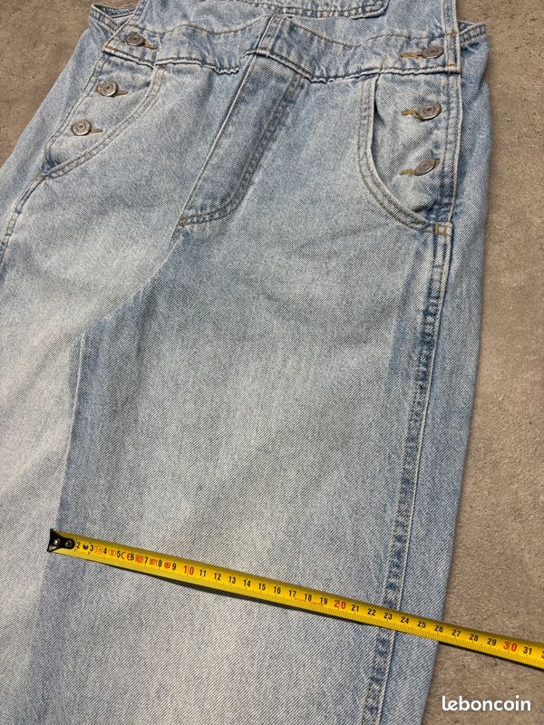 Salopette Levi’s vintage large carpenter trouée denim bleu clair workwear | Taille XS #SLCM236 (image 10)