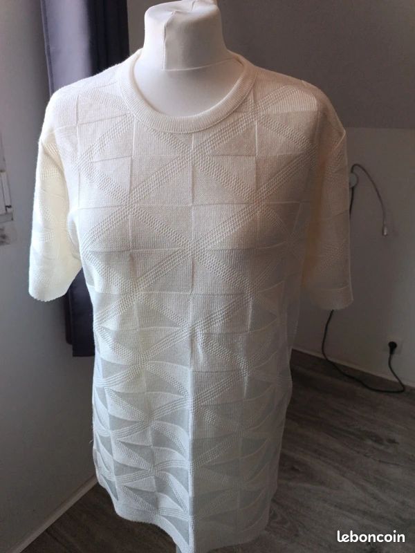 Pull tunique blanc XL (image 1)