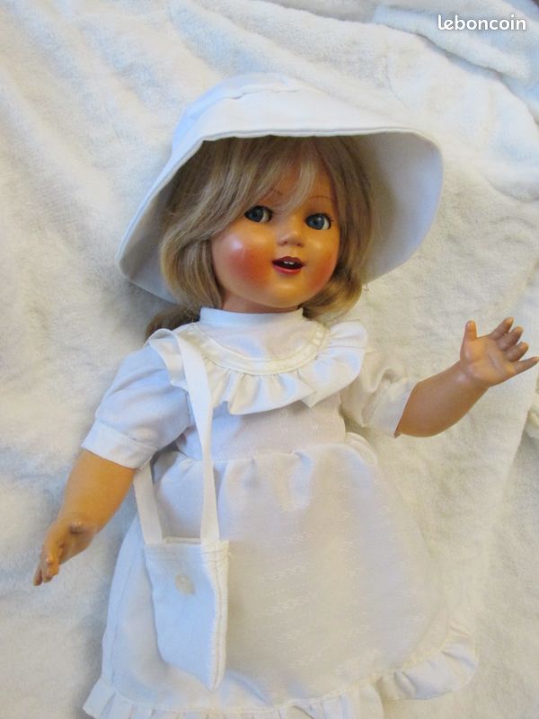 Poupée Ancienne SNF 57 Claudine – Celluloïd – Yeux Bleus Dormeurs – 57 Cm – Années 50