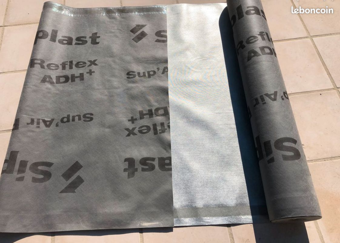 Ecran, film sous-toiture Sup'Air Reflex ADH+ membrane HPV - Siplast 75m2 (image 6)
