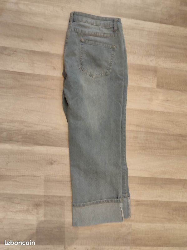 Pantacourt femme jean (image 3)