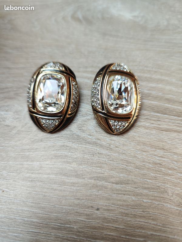 ANCIENNE PAIRE DE Boucle D’oreille Pendante Argent Massif Anneaux EUR