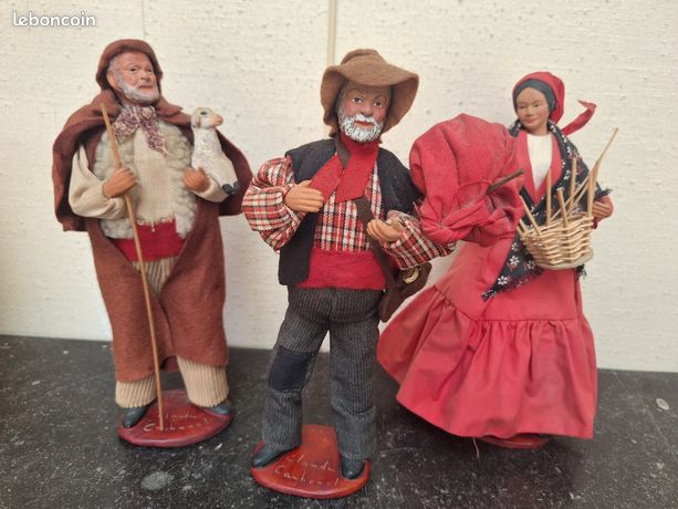 LOT DE 23 santons anciens en terre cuite - 6 cm EUR 50,00 - PicClick DE