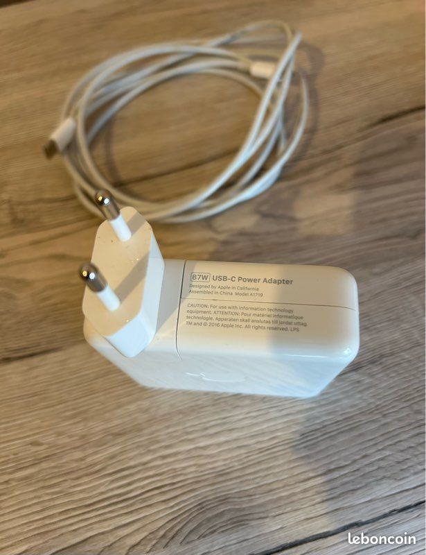 Chargeur Apple 87W + câble USBC 2 mètres (image 2)
