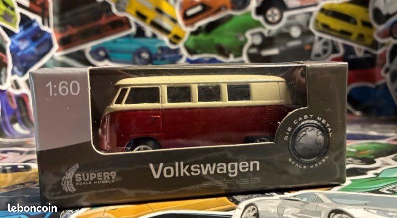 Volkswagen Combi T1 1963 1:60 Welly + boîte - miniature VW Bus (image 1)