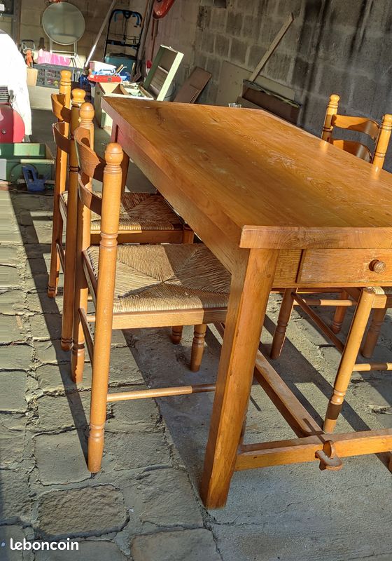 Table ois massif + 4 chaises (image 4)