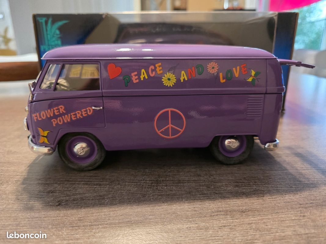 Volkswagen Combi 1966 Fourgon Michelin - Solido échelle 1/19 - Jaune/bleu - Occasion Sans Boîte