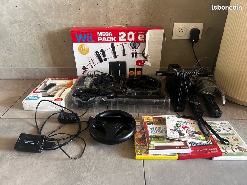 Pack Wii complet + jeux + accessoires + convertisseur hdmi peritel (image 1)