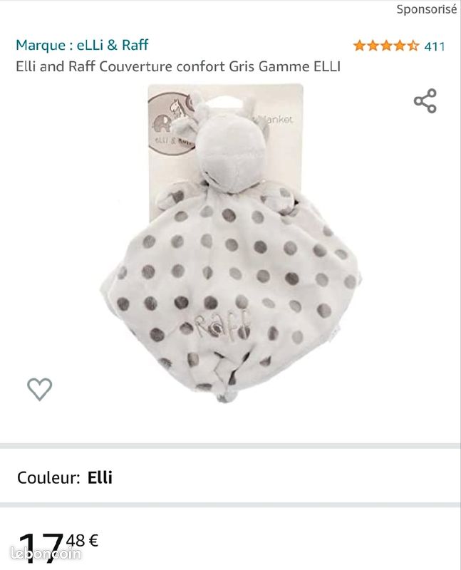 Doudou nin-nin Raff de Elli and Raff (image 2)