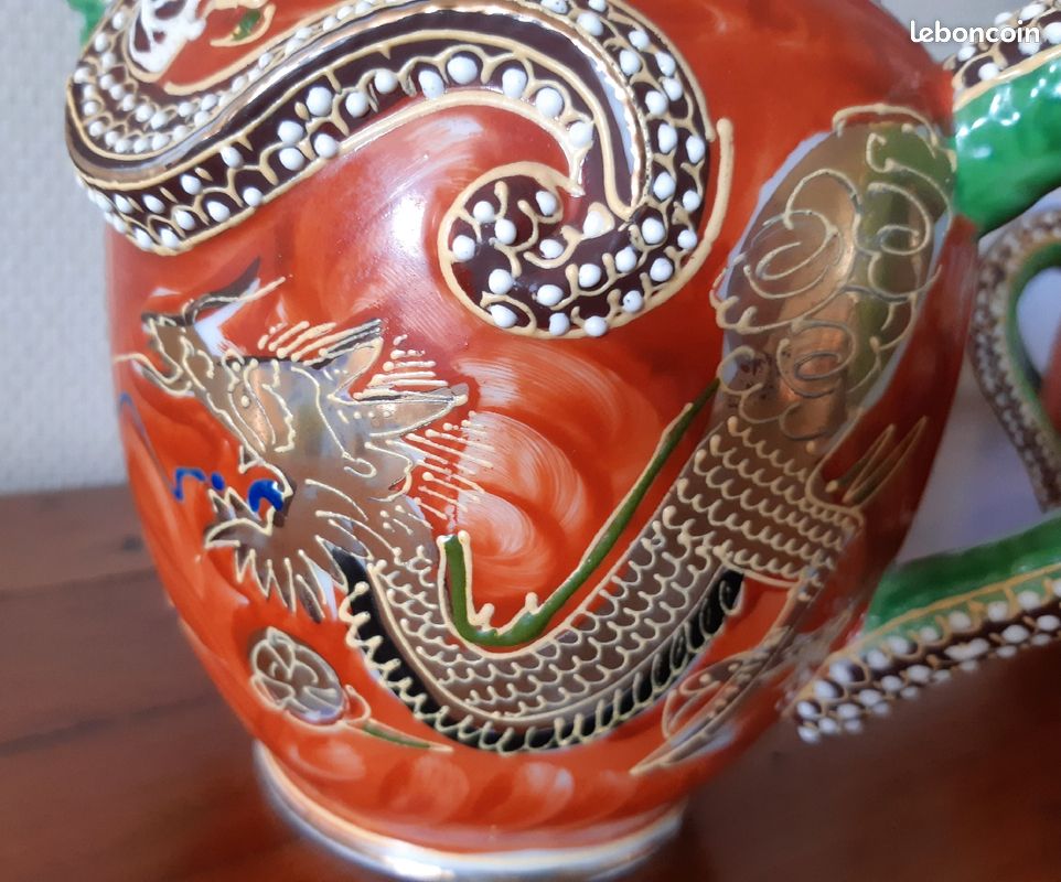 Service à thé, porcelaine du Japon, 3 pièces TBE (image 7)