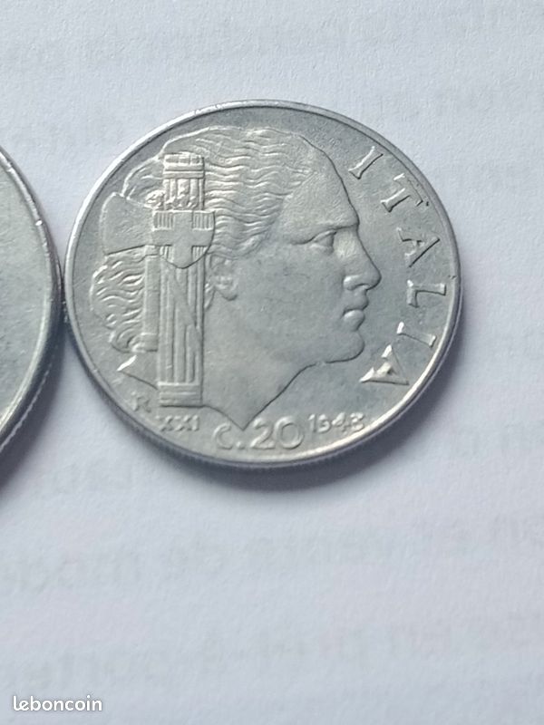 2 pièces Italie 100 lire et 20c (image 3)