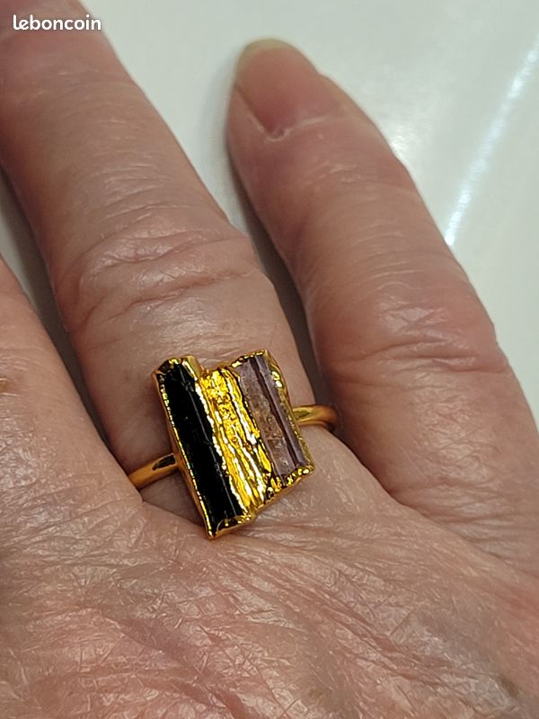 Bague Tourmaline rouge et noire (image 1)