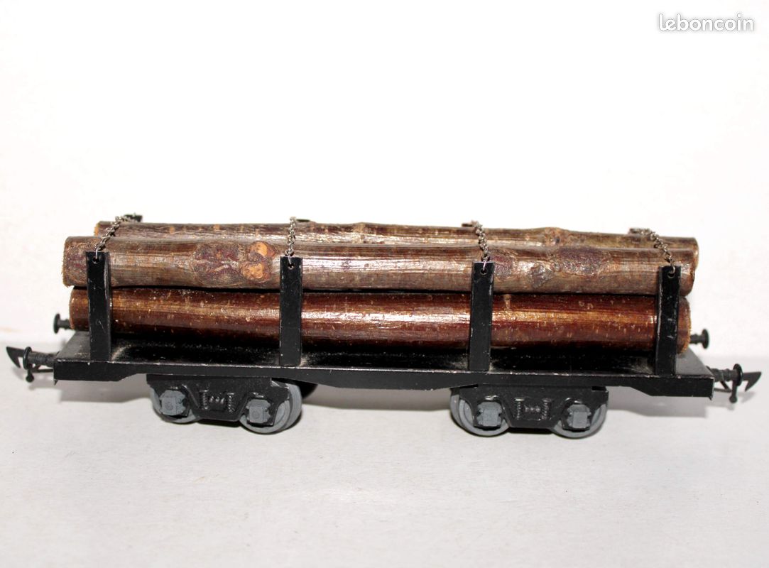 Jep P) Ancien Wagon Marchandise N°4685 Plateforme + Guerit A