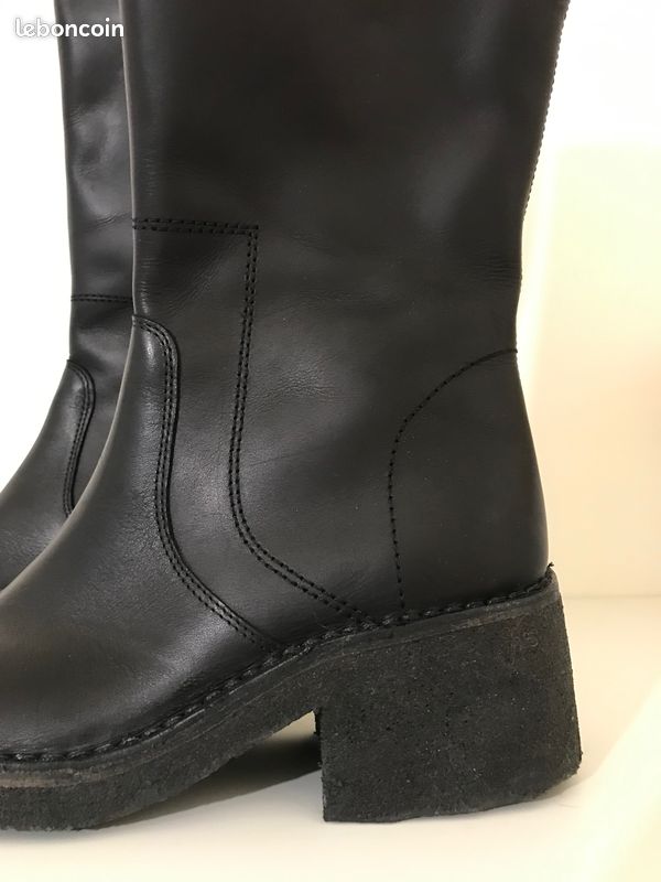 ◊ Perle rare ◊ Superbes bottes hautes cuir neuves A.P.C. Noires – P39 (image 2)