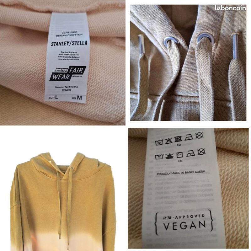Hoodies/Sweat capuche bicolore tie & dye 100% coton biologique FAIR WEAR (image 5)