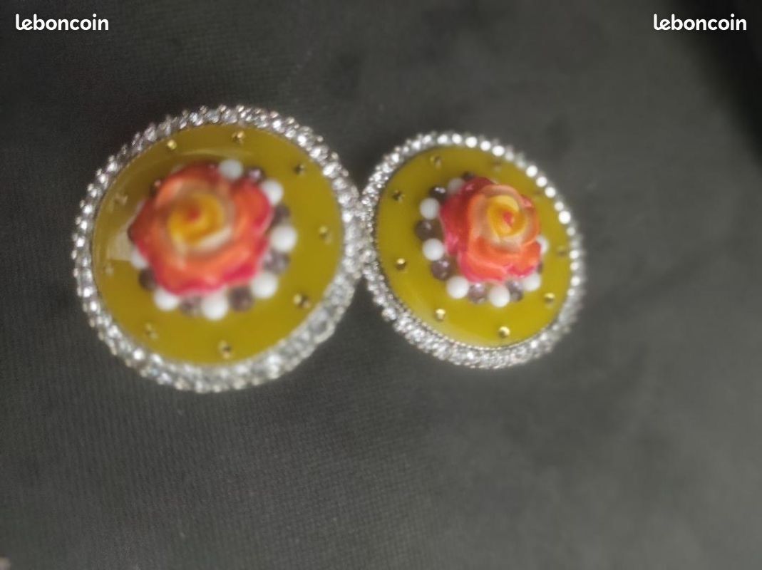 Boucles D'oreilles Clips Anciennes Taratata - Bijoux Vintage, Fermoir Clips