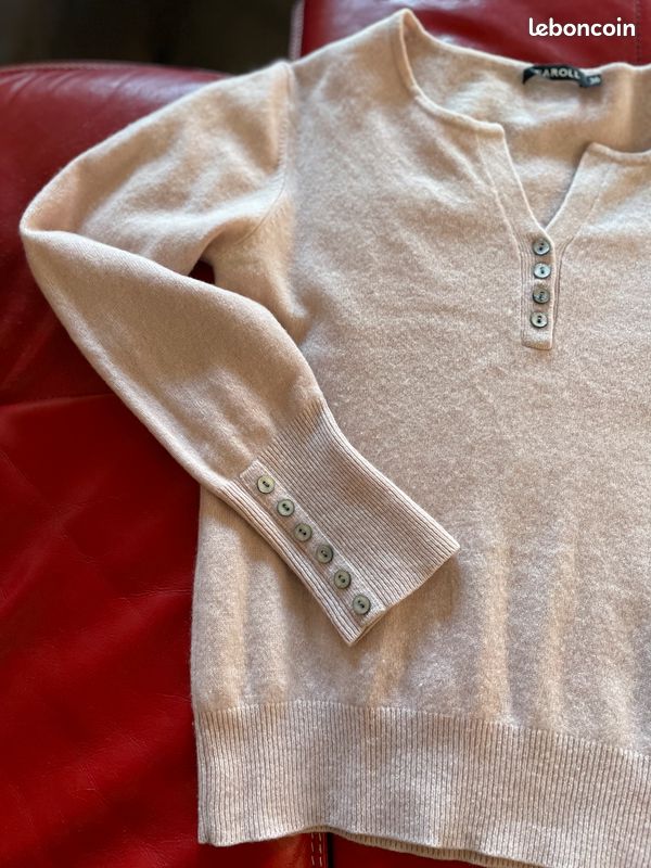 Pull rose mauve laine CAROLL 36 (image 3)