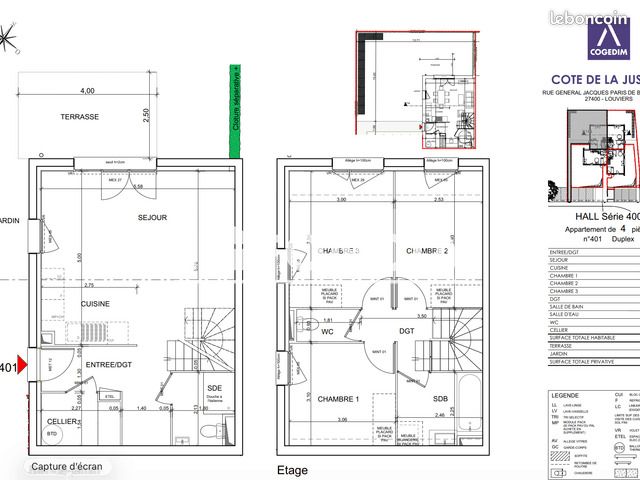 Appartement 4 pièces 80 m² · à Louviers · 80 m² · 944 €
