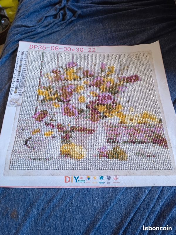 Tableau perles Diamond fleurs (image 1)