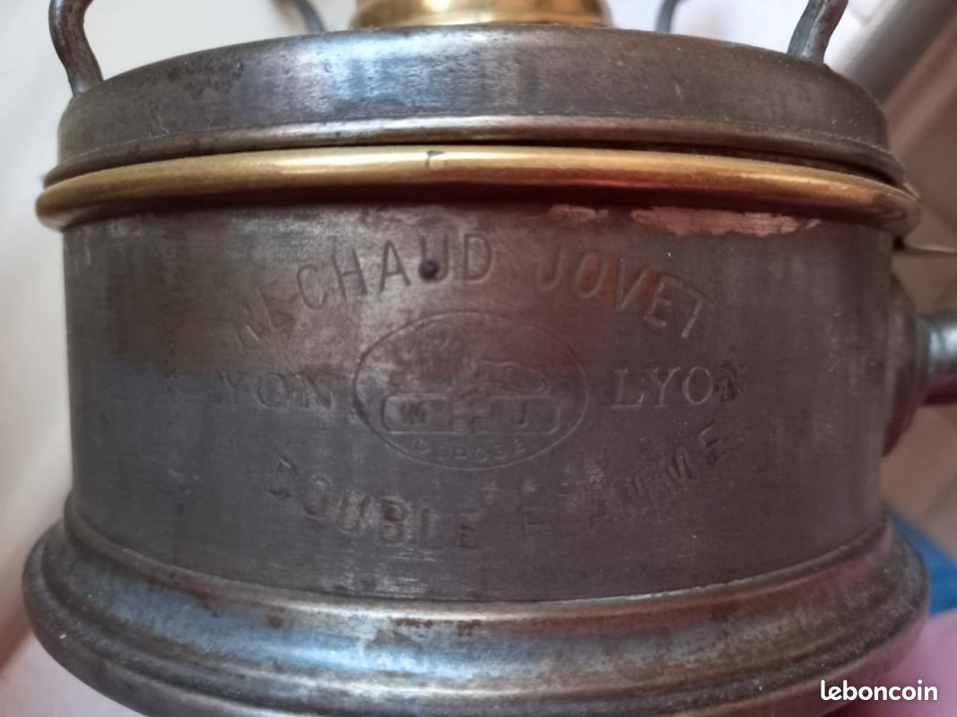 Ancien Réchaud à Alcool – Verre Et Laiton – Vintage 1900 – France