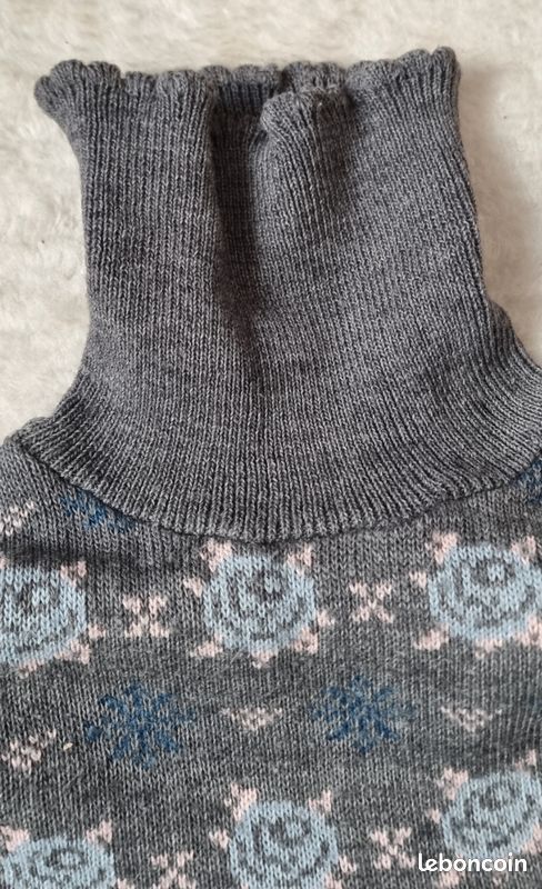 🧸❄️Pull gris Laine flocons Vêtements