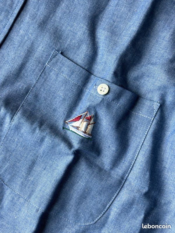 Chemise rayée slim fit pour homme en bleu clair 19599
