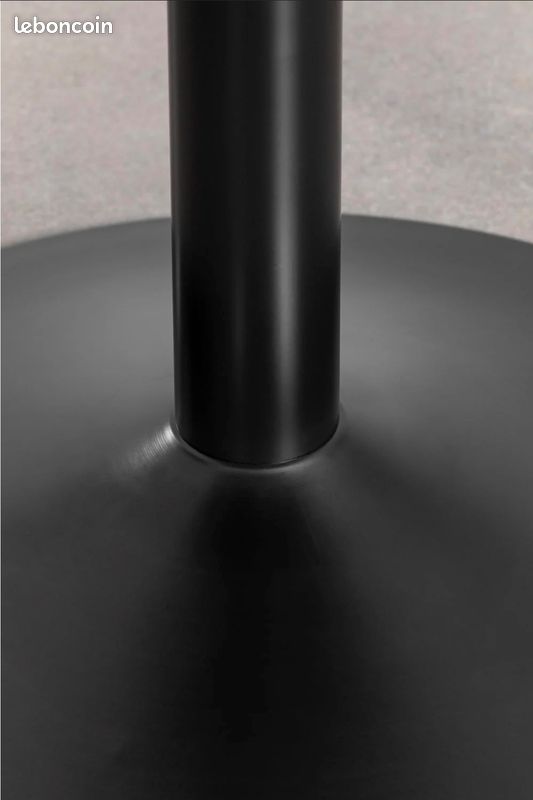 Table de salle à manger ronde Noir effet mat (image 3)