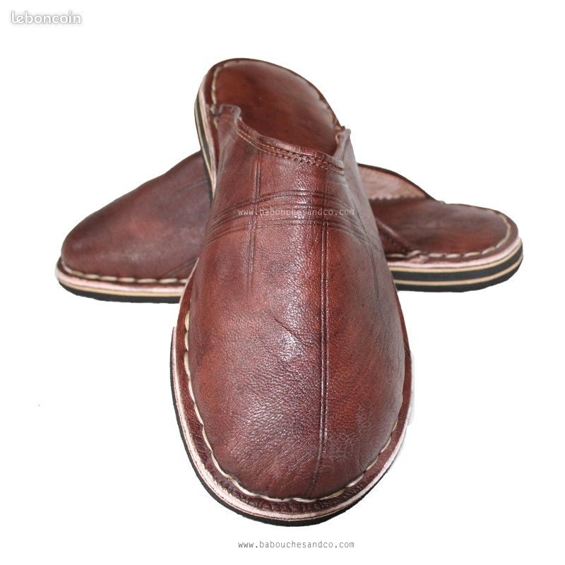 Babouche marocaine 100 % cuir cousu main neuve toutes les tailles (image 7)