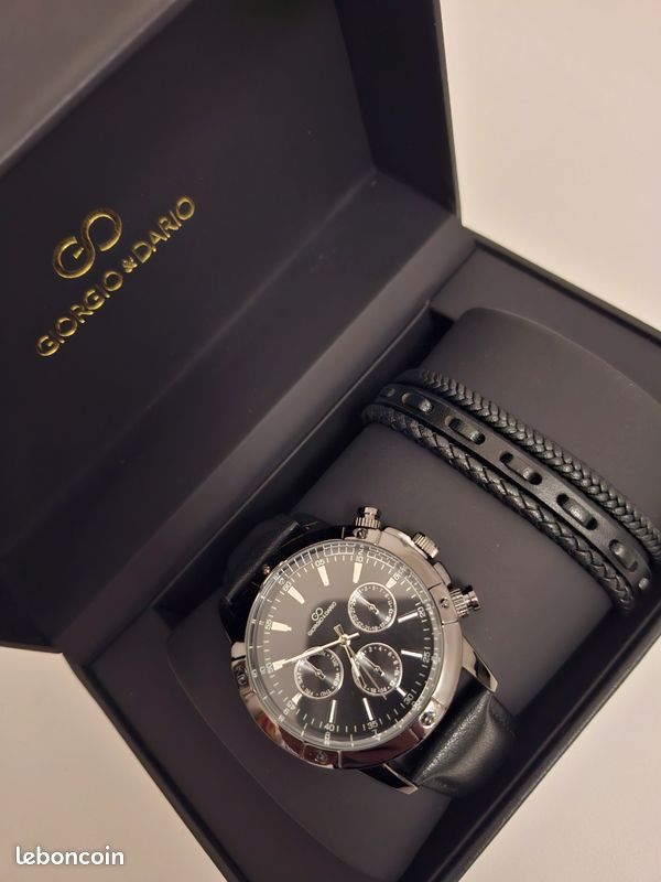 Montre Giorgio & Dario homme avec bracelet noir (image 2)