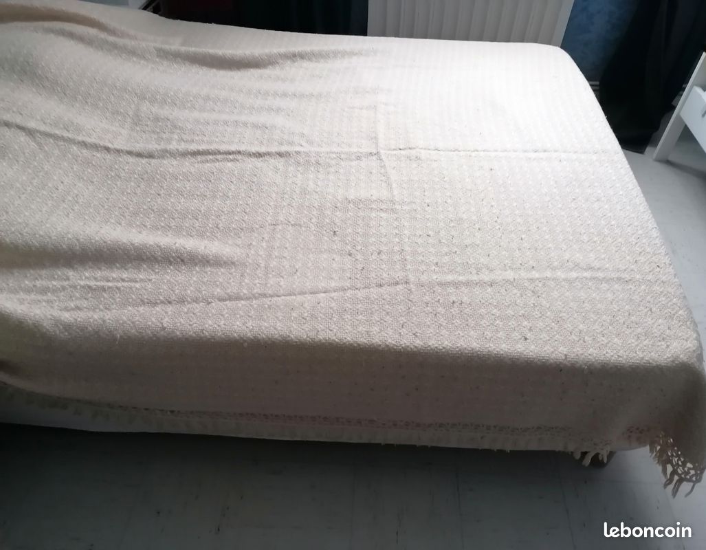 Plaid dessus de lit. Vintage. Fait main (image 3)