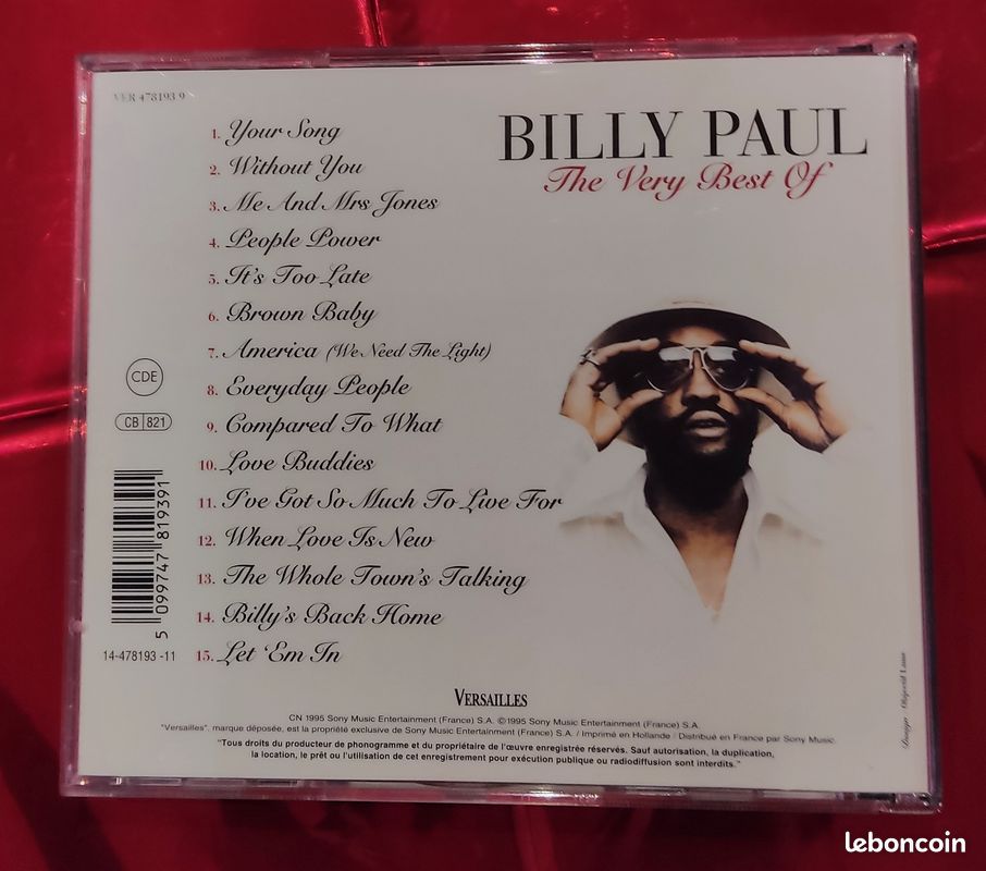 CD BILLY PAUL The Very Best Of 1994 (image 2)