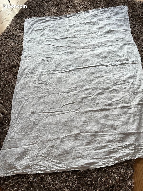 Nappe blanche vintage en coton 150x230 très bon état (image 2)