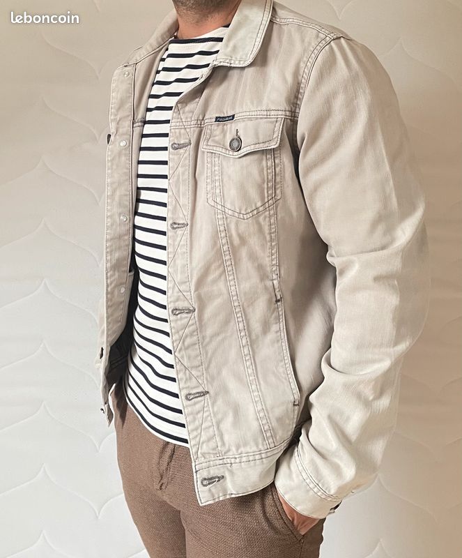 Veste Longue En Jean Beige Pull&Bear - Taille 36, En Toile De Coton, Neuve Avec étiquettes