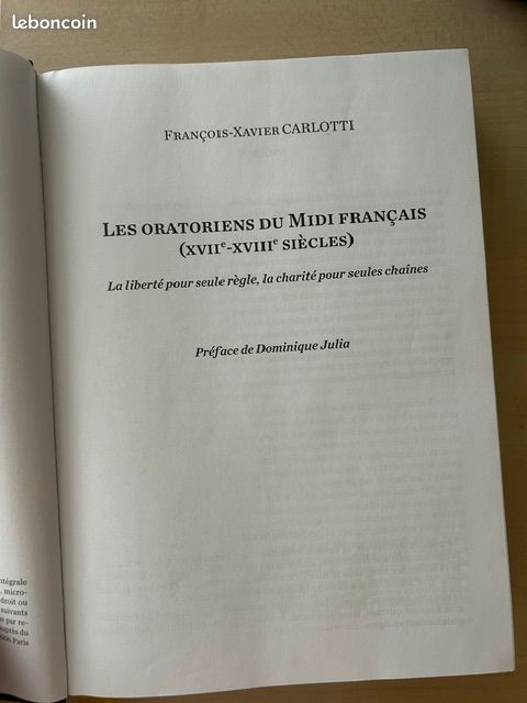Livre Histoire : Les Oratoriens du Midi français - F-X Carlotti (image 4)