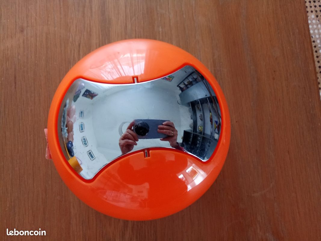 Spirella Poubelle à Bascule MOJI 5L Orange & Blanc - Design Moderne Et Compacte Pour Salle De Bain
