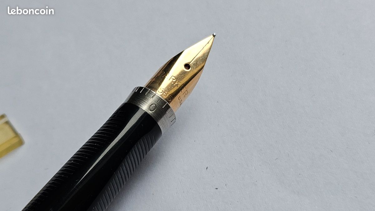 Stylo Plume Parker 75 'Flighter' - Plume En Or Massif 18 Carats - Version Rare Et Collector