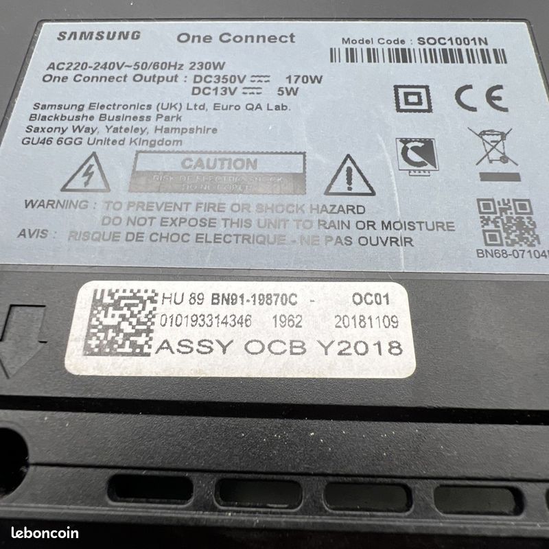 Boîtier One Connect Pour Samsung QE55QN95AATXXU – Modèle D’expo En Super état !