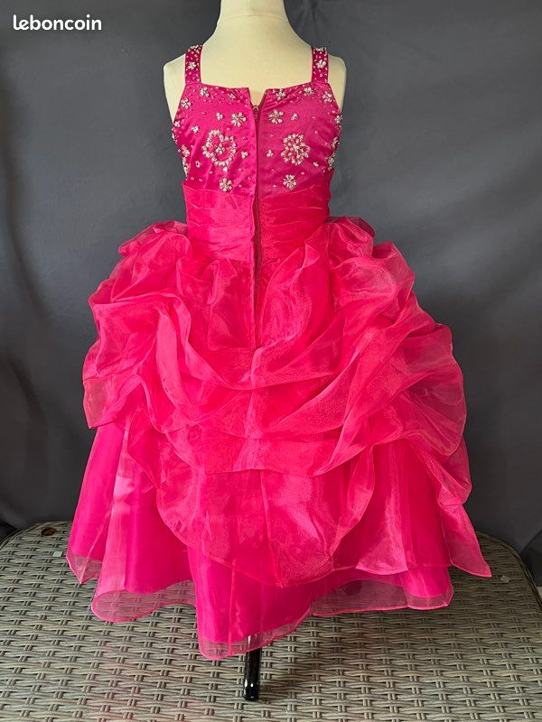 Robe de cérémonie 6 ans fushia argent 907 (image 6)