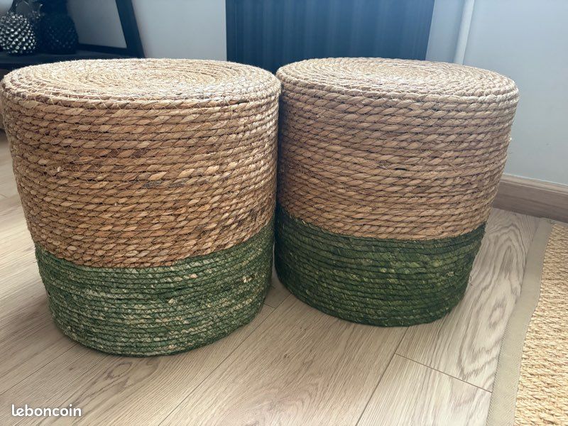 2 Poufs en osier (image 1)