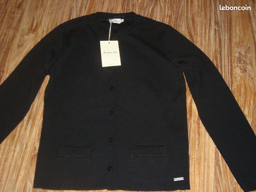 Cardigan col rond - laine et acrylique (image 1)