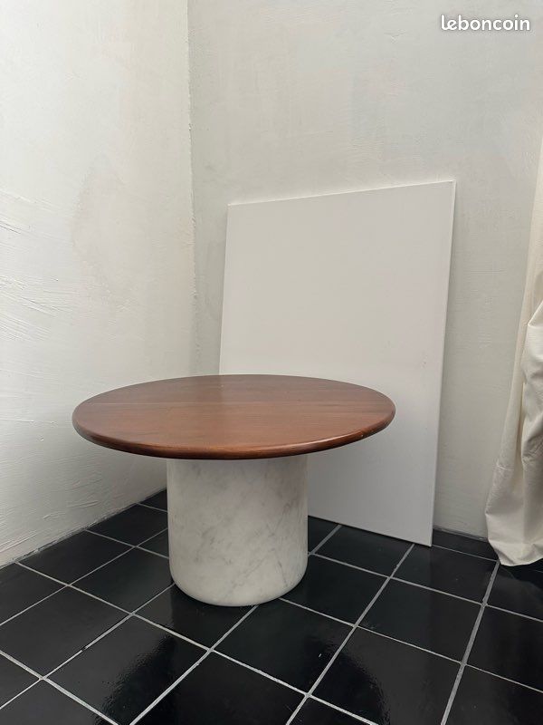 Table basse marbre et bois Monoprix Design (image 2)