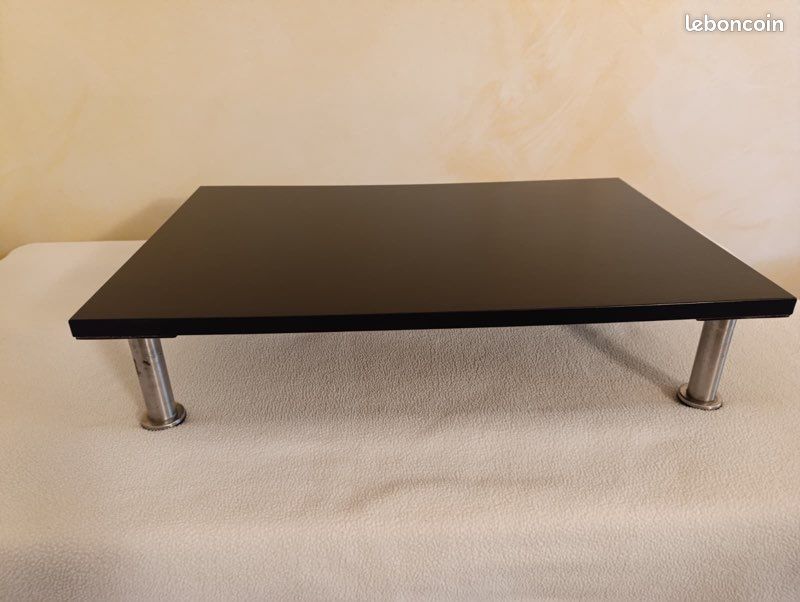 Petite table rectangulaire IKEA noire – Pieds inox réglables (image 1)