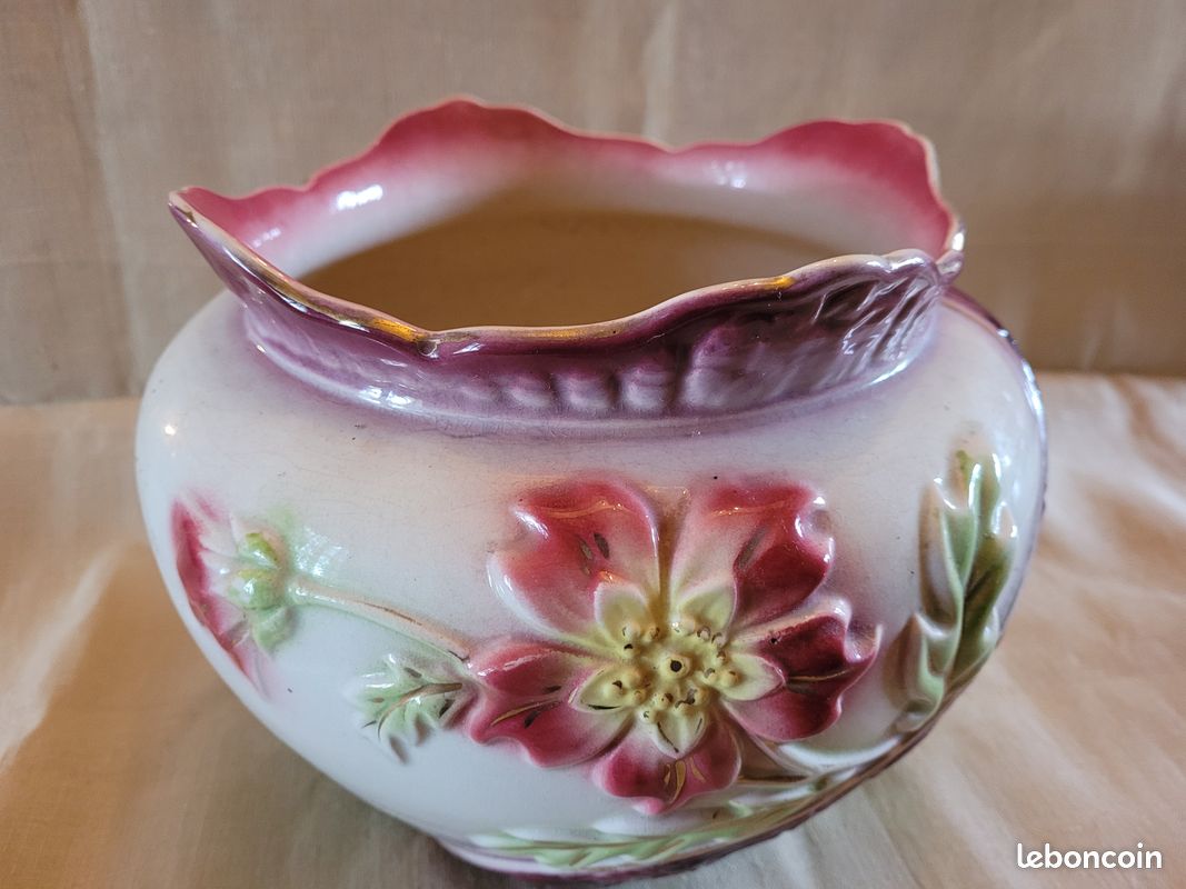 Cache pot ancien barbotine Onnaing (image 3)
