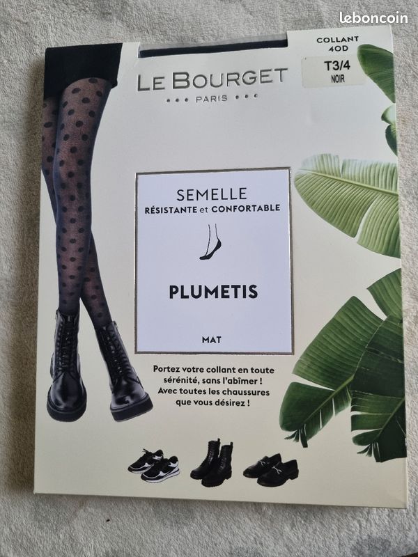 Collant Le Bourget modèle Plumetis mat 40den taille 3/4 noir neufs