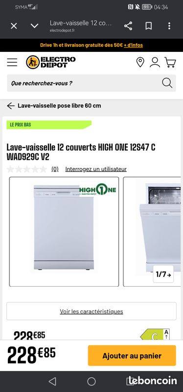 Lave vaisselle high one (image 1)