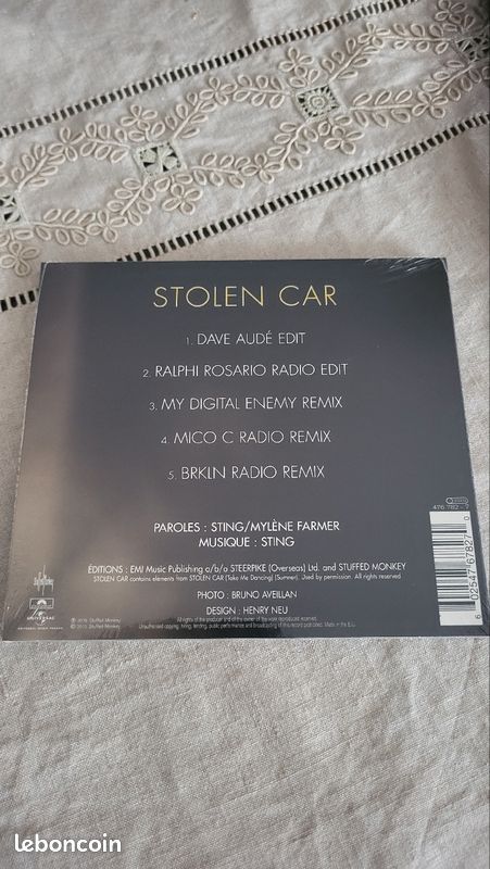 Mylene Farmer / Sting cd maxi Stolen car Remixes NEUF (image 2)