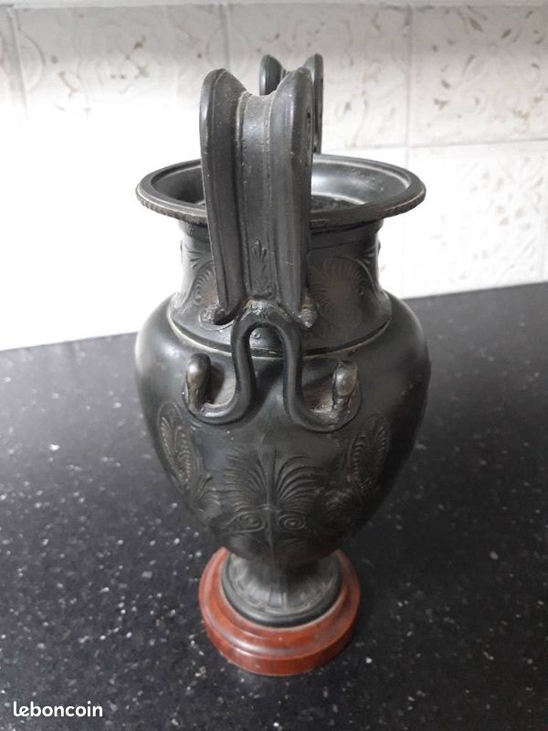 Vases anciens amphores _ grec _ romain _ Cassolettes _ Régule ou « faux bronze » _ XIXème siècle _ Vintage (image 8)