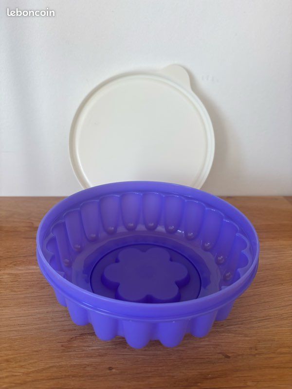 Lot Tupperware Vintage : Moule Charlotte + 6 Ramequins à Flan – Blanc – Bon état