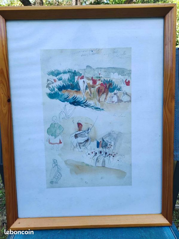 Lithographie orientaliste signée "ML" PRIX EN BAISSE (image 1)